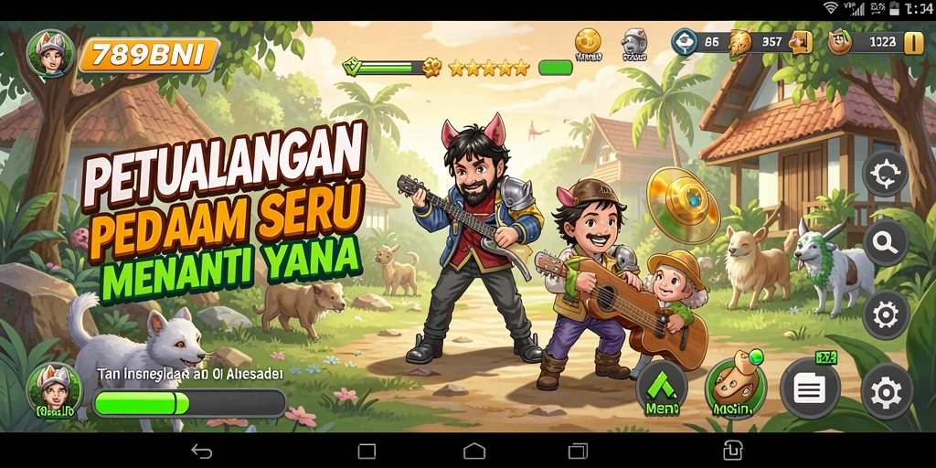 Tampilan utama gameplay <strong>789BNI</strong> dengan karakter menjelajahi dunia petualangan.