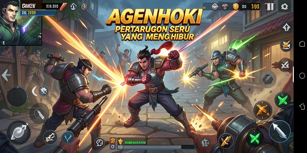 Tampilan gameplay AGENHOKI yang penuh aksi dan seru.