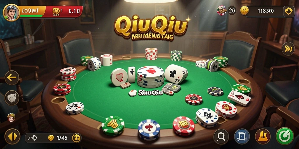 Tampilan menarik dari gameplay QiuQiu di DOMTOTO.
