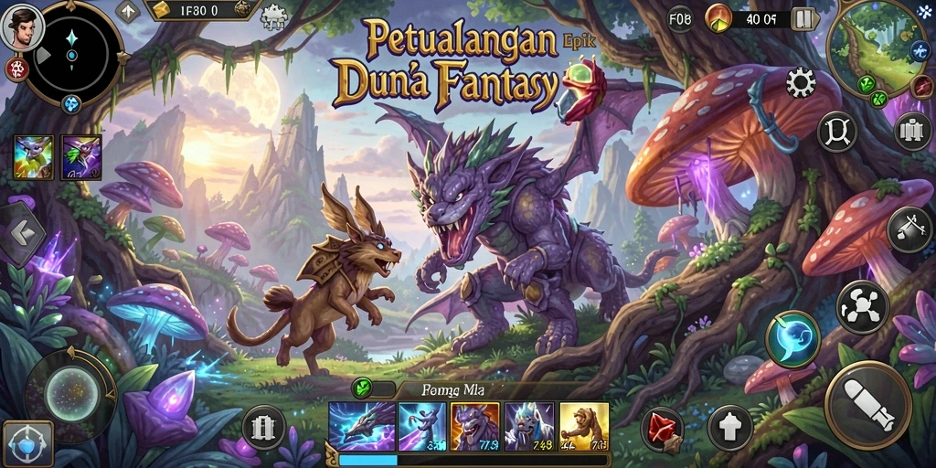 Screenshot F08 menampilkan karakter yang beraksi dalam pertempuran epik.