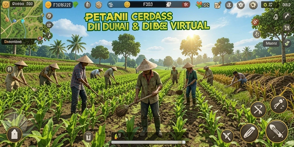 Tampilan gameplay F32 menampilkan aktivitas bertani yang seru dan interaktif.