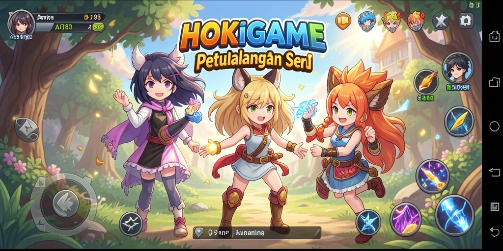 Tampilan gameplay HOKIGAME yang seru dan penuh warna.