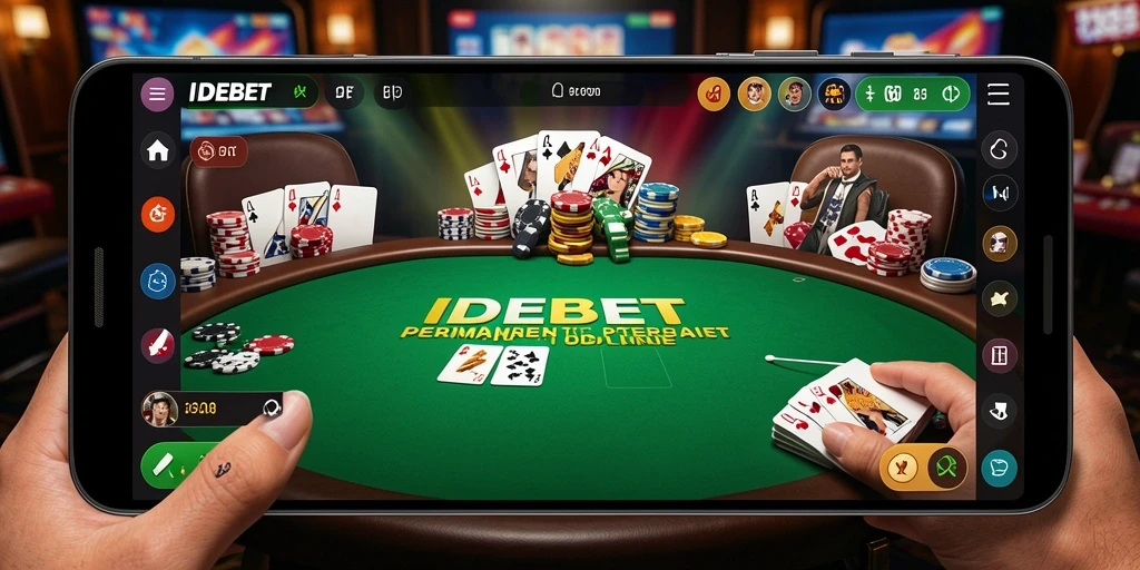 Tampilan gameplay seru permainan Poker di IDEBET.