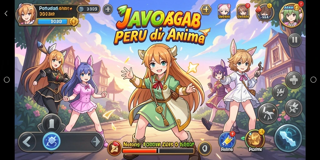 Tampilan gameplay seru dan menarik dari JAVO88 dengan karakter anime.