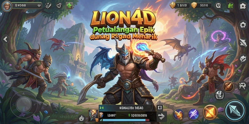 Tampilan gameplay RPG yang menakjubkan dalam LION4D.