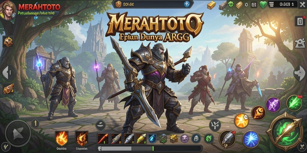 Tampilan gameplay menarik MERAHTOTO dengan pertarungan seru dan grafik menawan.