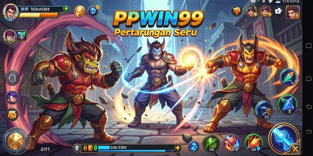 Tampilan menarik dari gameplay Fighting PPWIN99 yang seru.