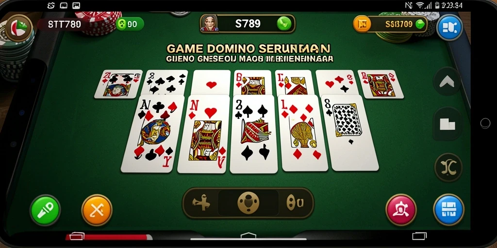 Screenshot gameplay ST789 menunjukkan sesi permainan Domino yang seru.