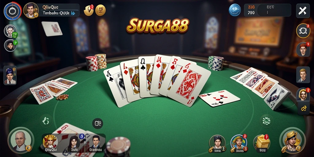 Tampilan gameplay SURGA88 yang mengesankan dalam permainan QiuQiu.